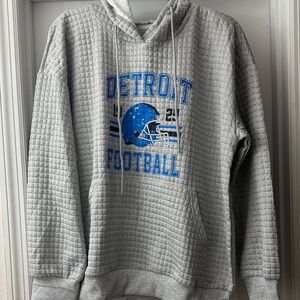Gray Detroit Football Hoodie
